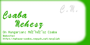csaba mehesz business card